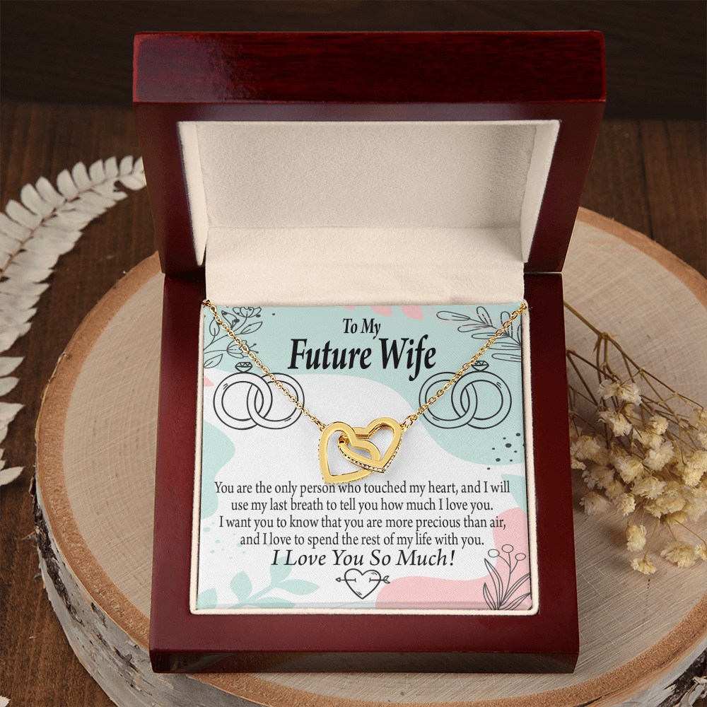 To My Fiancee Touch My Heart Inseparable Necklace-Express Your Love Gifts