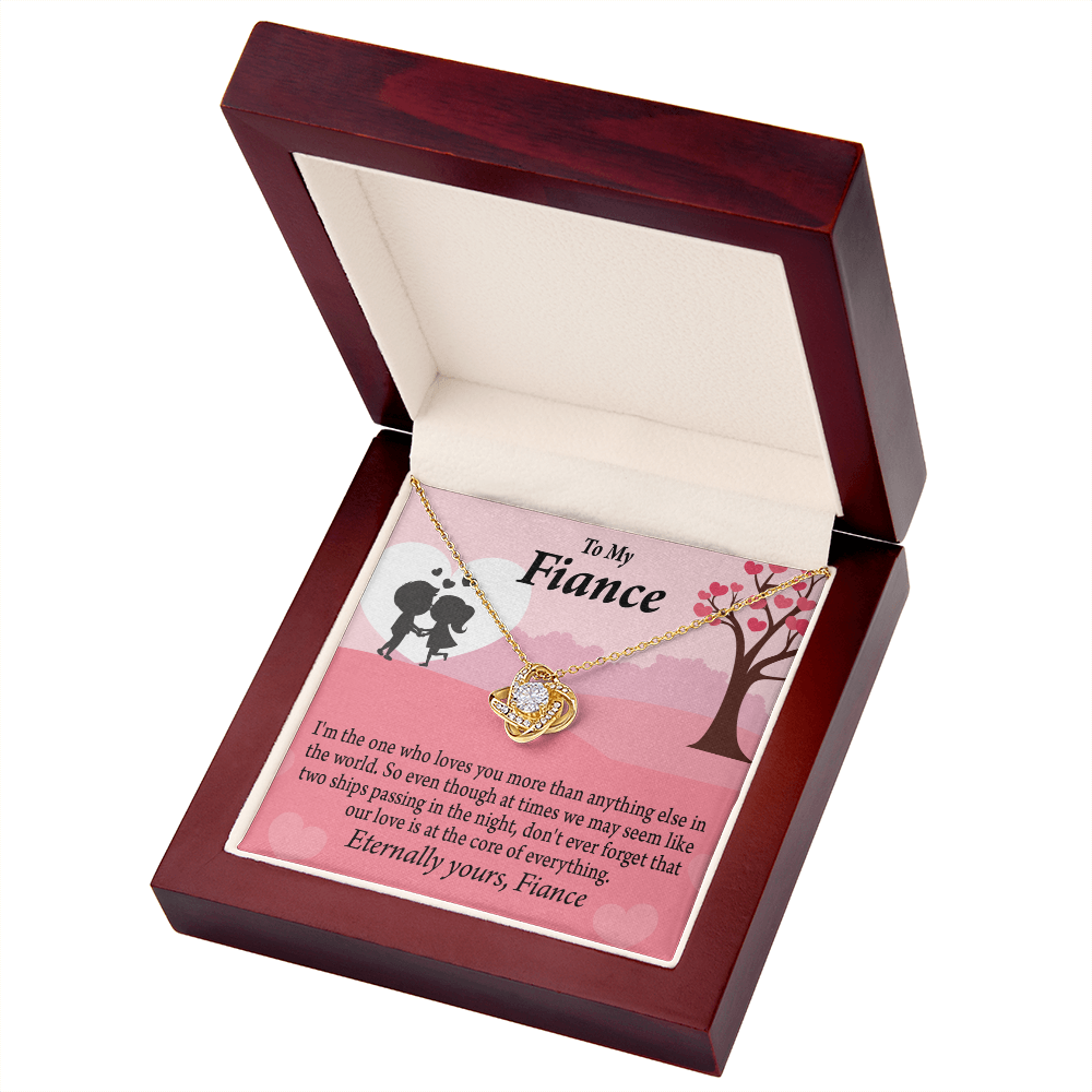 To My Fiancee We Are Like Two Ships Passing In The Night Infinity Knot Necklace Message Card-Express Your Love Gifts
