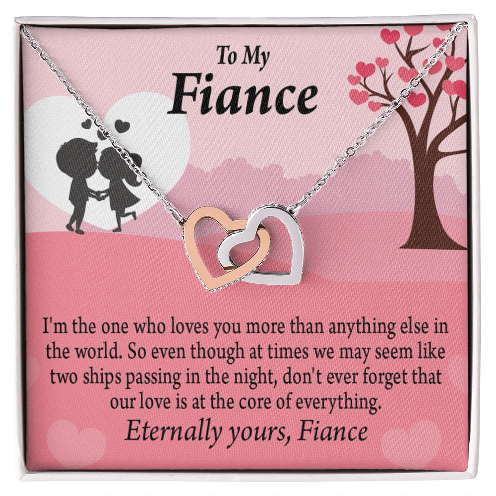 To My Fiancee We Are Like Two Ships Passing In The Night Inseparable Necklace-Express Your Love Gifts