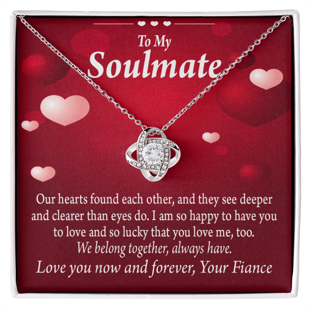 To My Fiancee We Belong Together Always Have Infinity Knot Necklace Message Card-Express Your Love Gifts