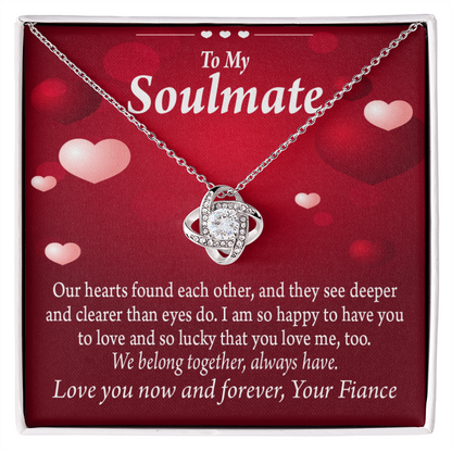 To My Fiancee We Belong Together Always Have Infinity Knot Necklace Message Card-Express Your Love Gifts