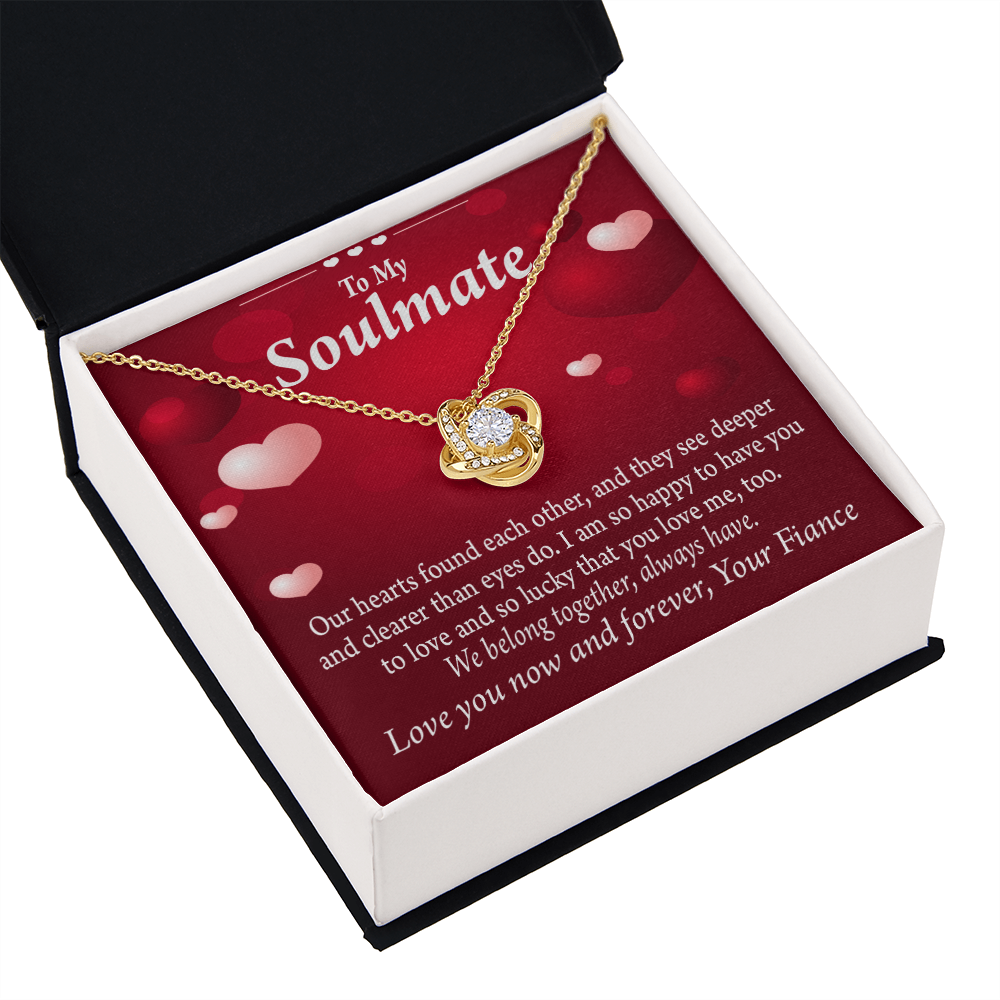 To My Fiancee We Belong Together Always Have Infinity Knot Necklace Message Card-Express Your Love Gifts