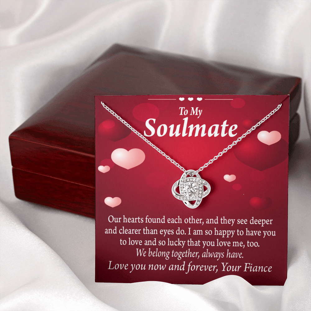 To My Fiancee We Belong Together Always Have Infinity Knot Necklace Message Card-Express Your Love Gifts