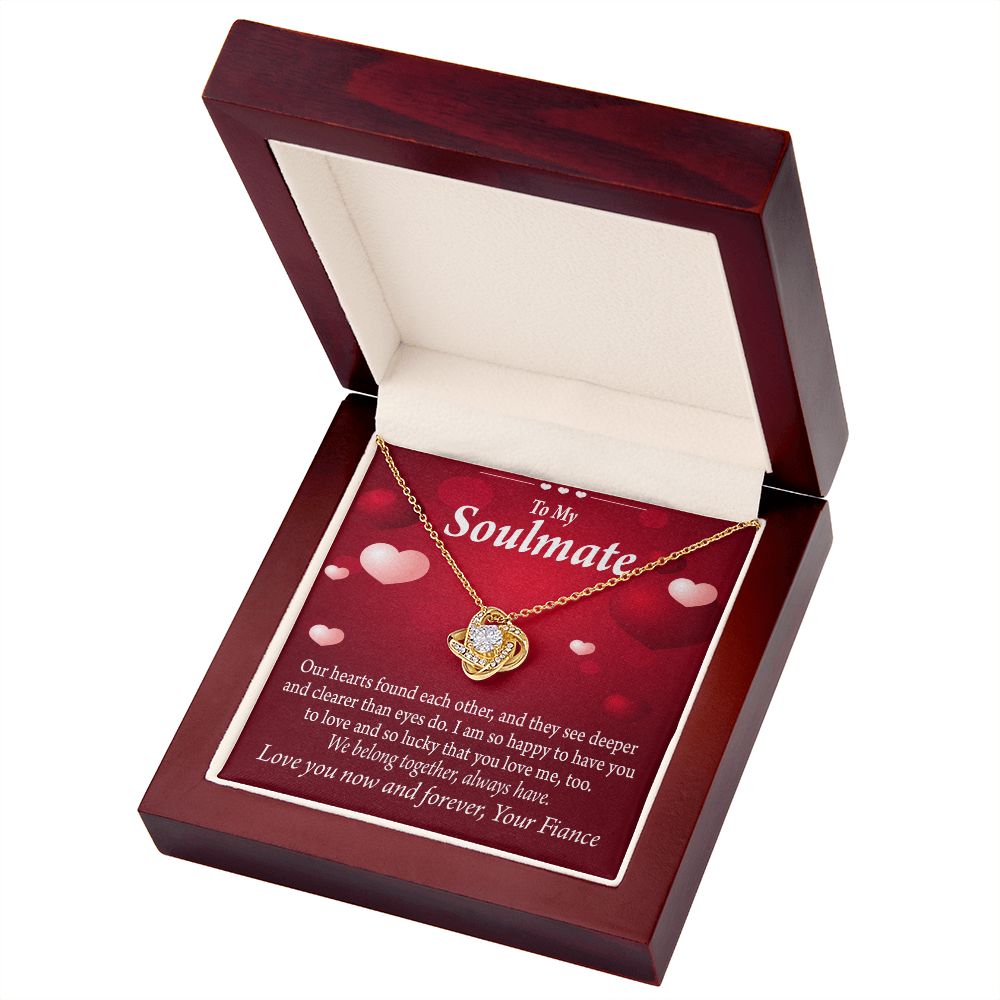 To My Fiancee We Belong Together Always Have Infinity Knot Necklace Message Card-Express Your Love Gifts