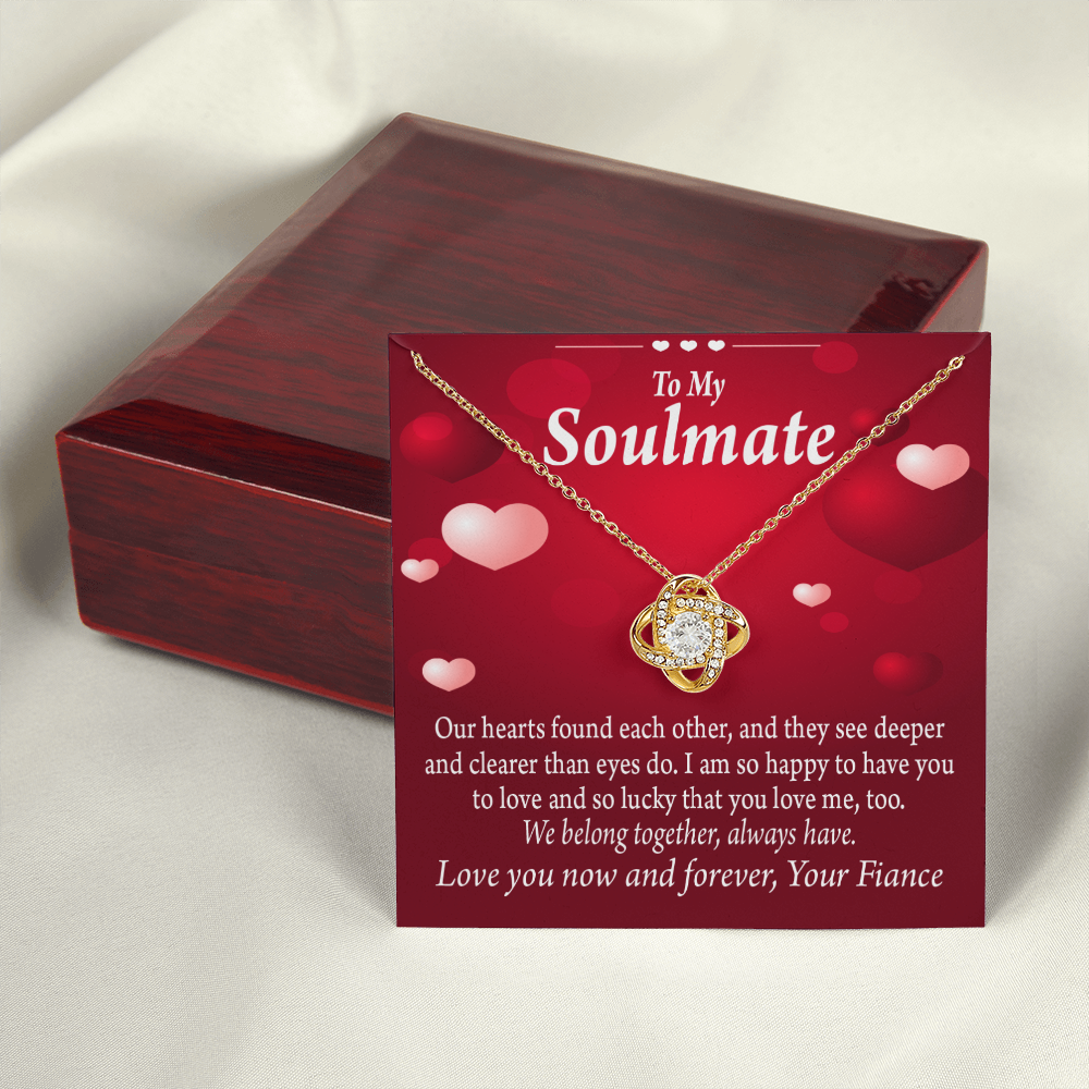 To My Fiancee We Belong Together Always Have Infinity Knot Necklace Message Card-Express Your Love Gifts