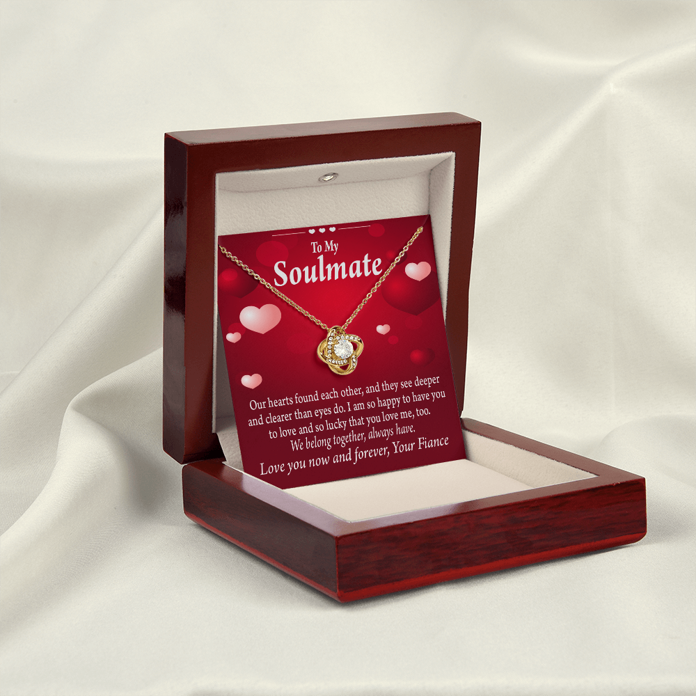 To My Fiancee We Belong Together Always Have Infinity Knot Necklace Message Card-Express Your Love Gifts