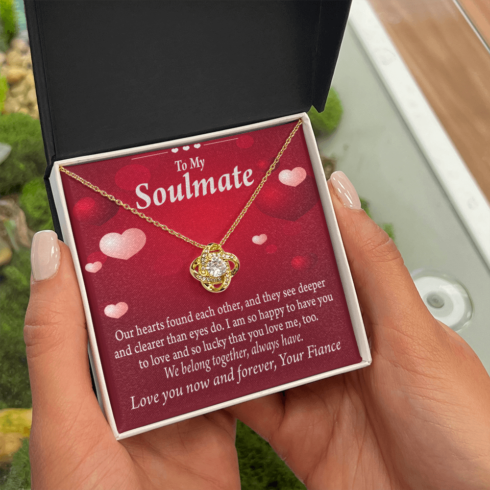 To My Fiancee We Belong Together Always Have Infinity Knot Necklace Message Card-Express Your Love Gifts