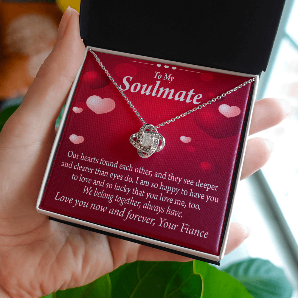To My Fiancee We Belong Together Always Have Infinity Knot Necklace Message Card-Express Your Love Gifts