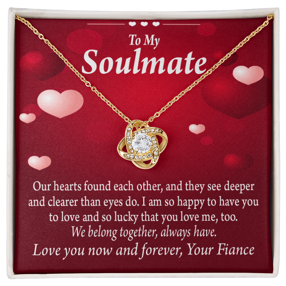To My Fiancee We Belong Together Always Have Infinity Knot Necklace Message Card-Express Your Love Gifts
