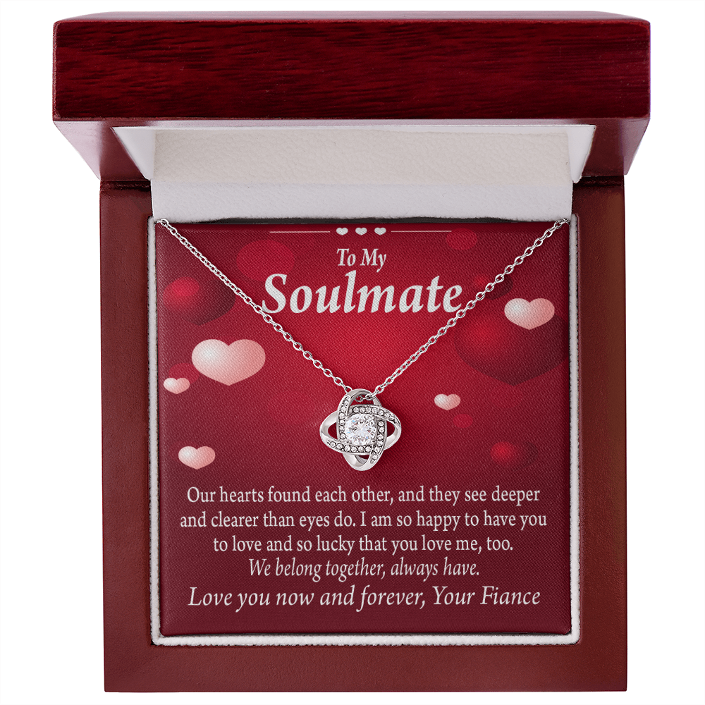 To My Fiancee We Belong Together Always Have Infinity Knot Necklace Message Card-Express Your Love Gifts