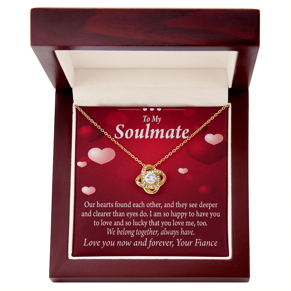 To My Fiancee We Belong Together Always Have Infinity Knot Necklace Message Card-Express Your Love Gifts