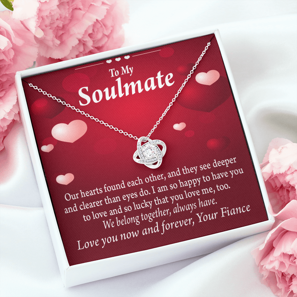 To My Fiancee We Belong Together Always Have Infinity Knot Necklace Message Card-Express Your Love Gifts