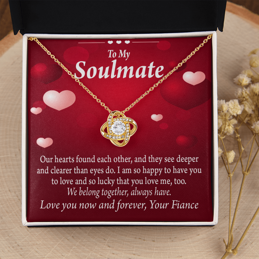 To My Fiancee We Belong Together Always Have Infinity Knot Necklace Message Card-Express Your Love Gifts