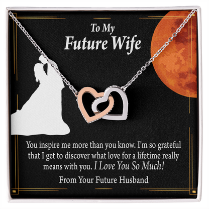 To My Fiancee You Inspire Me Inseparable Necklace-Express Your Love Gifts