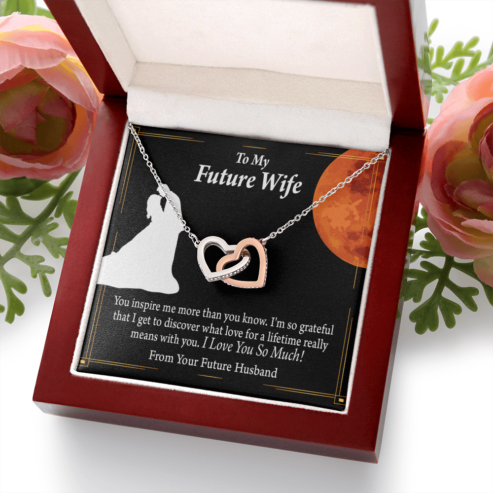 To My Fiancee You Inspire Me Inseparable Necklace-Express Your Love Gifts