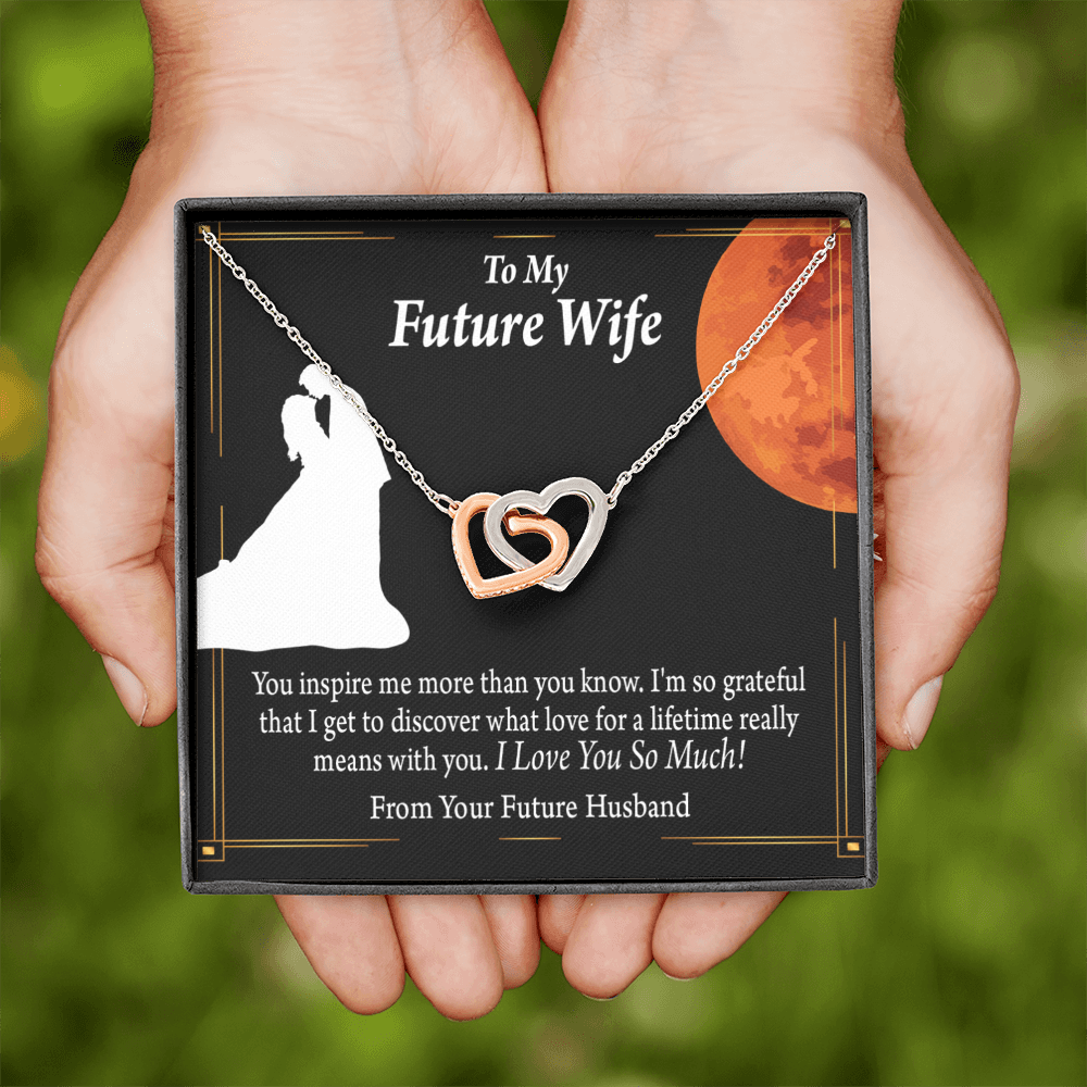 To My Fiancee You Inspire Me Inseparable Necklace-Express Your Love Gifts