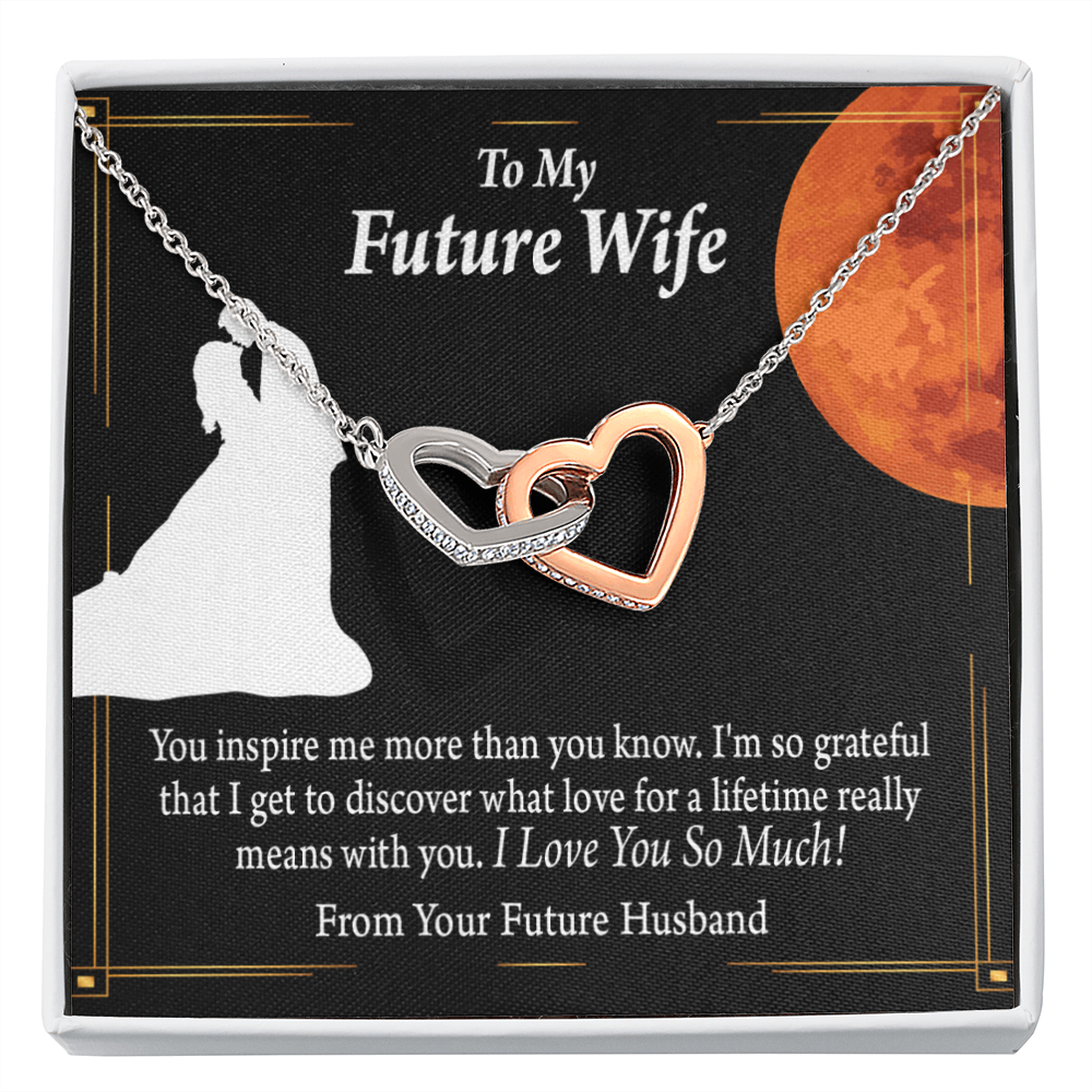 To My Fiancee You Inspire Me Inseparable Necklace-Express Your Love Gifts