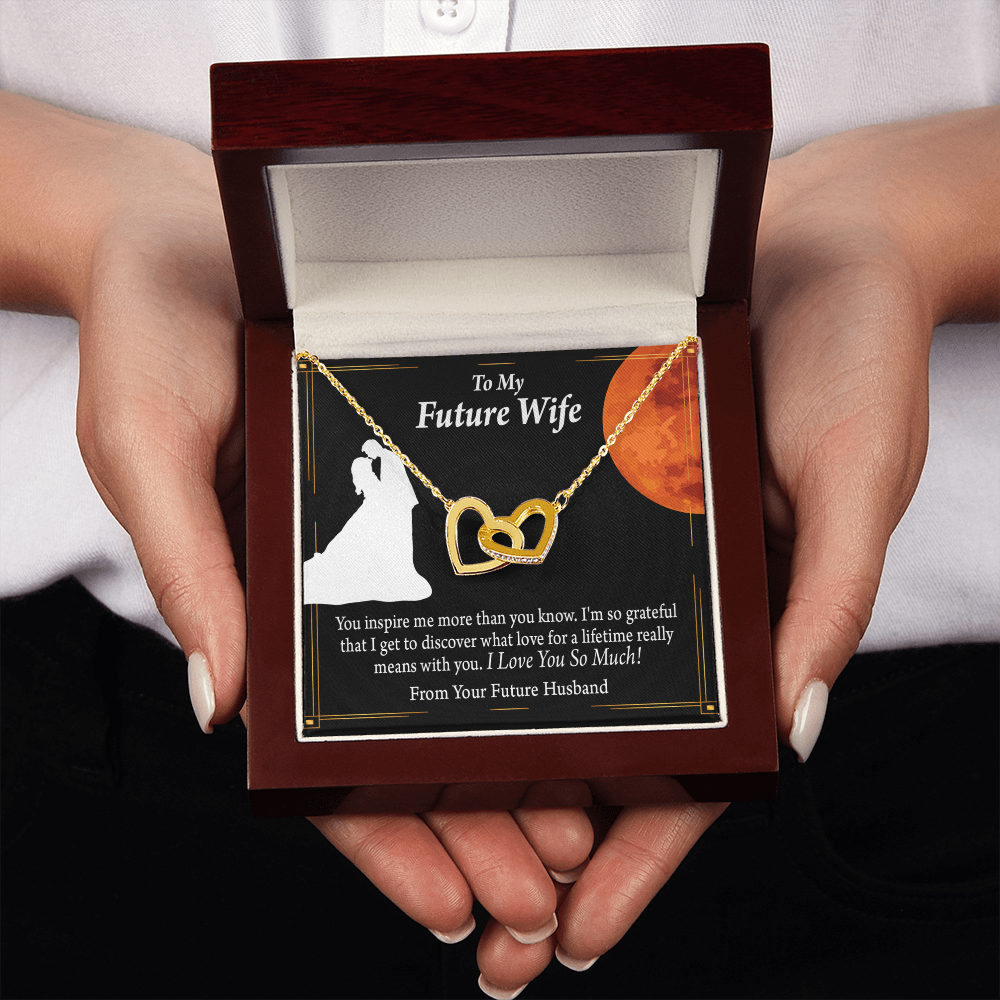 To My Fiancee You Inspire Me Inseparable Necklace-Express Your Love Gifts