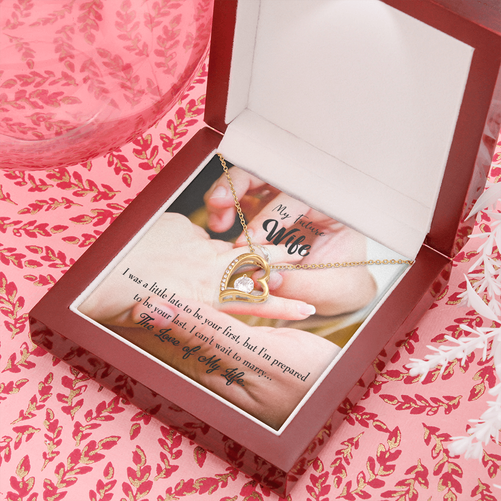To My Fiancee Your Last Forever Necklace w Message Card-Express Your Love Gifts