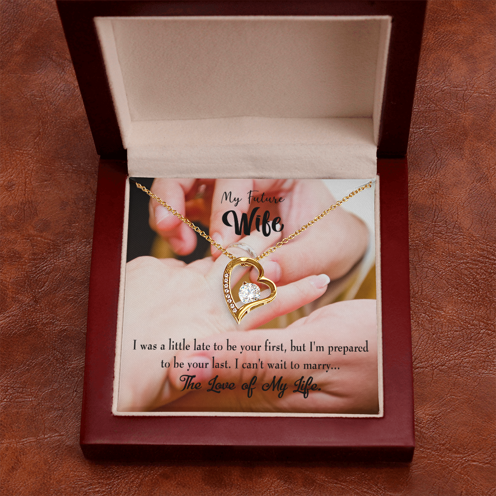 To My Fiancee Your Last Forever Necklace w Message Card-Express Your Love Gifts