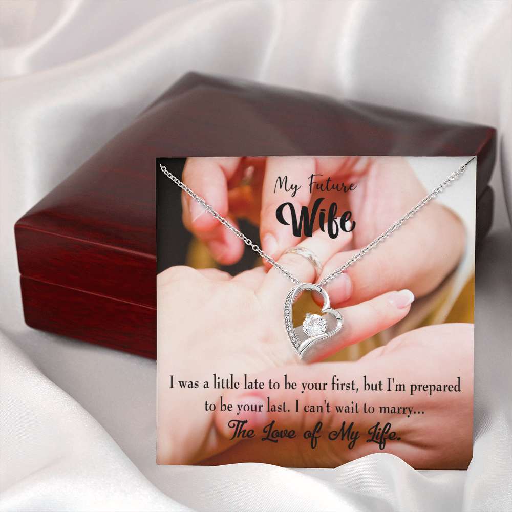 To My Fiancee Your Last Forever Necklace w Message Card-Express Your Love Gifts