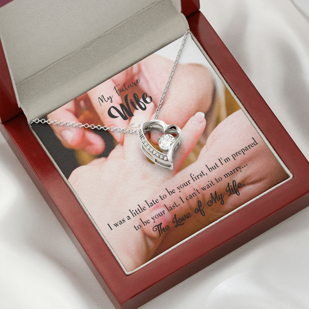 To My Fiancee Your Last Forever Necklace w Message Card-Express Your Love Gifts
