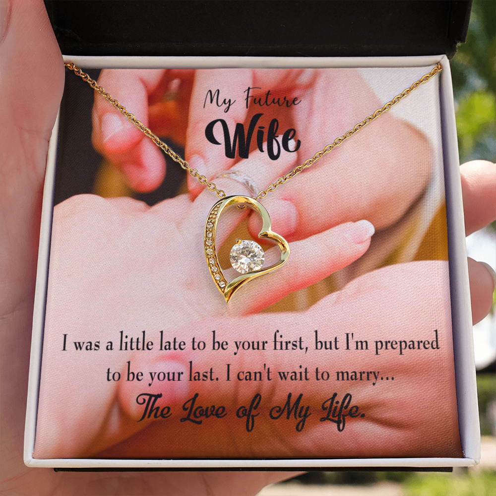 To My Fiancee Your Last Forever Necklace w Message Card-Express Your Love Gifts