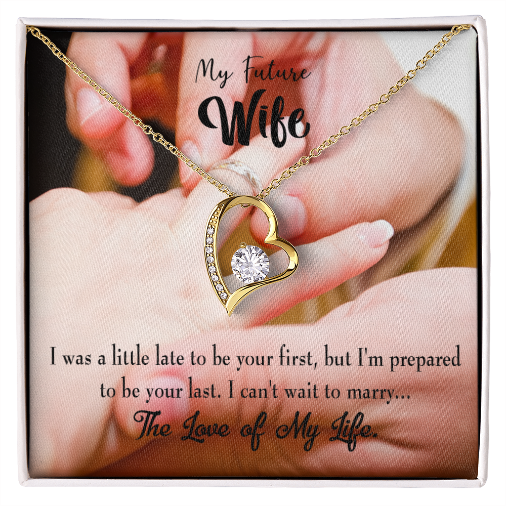 To My Fiancee Your Last Forever Necklace w Message Card-Express Your Love Gifts