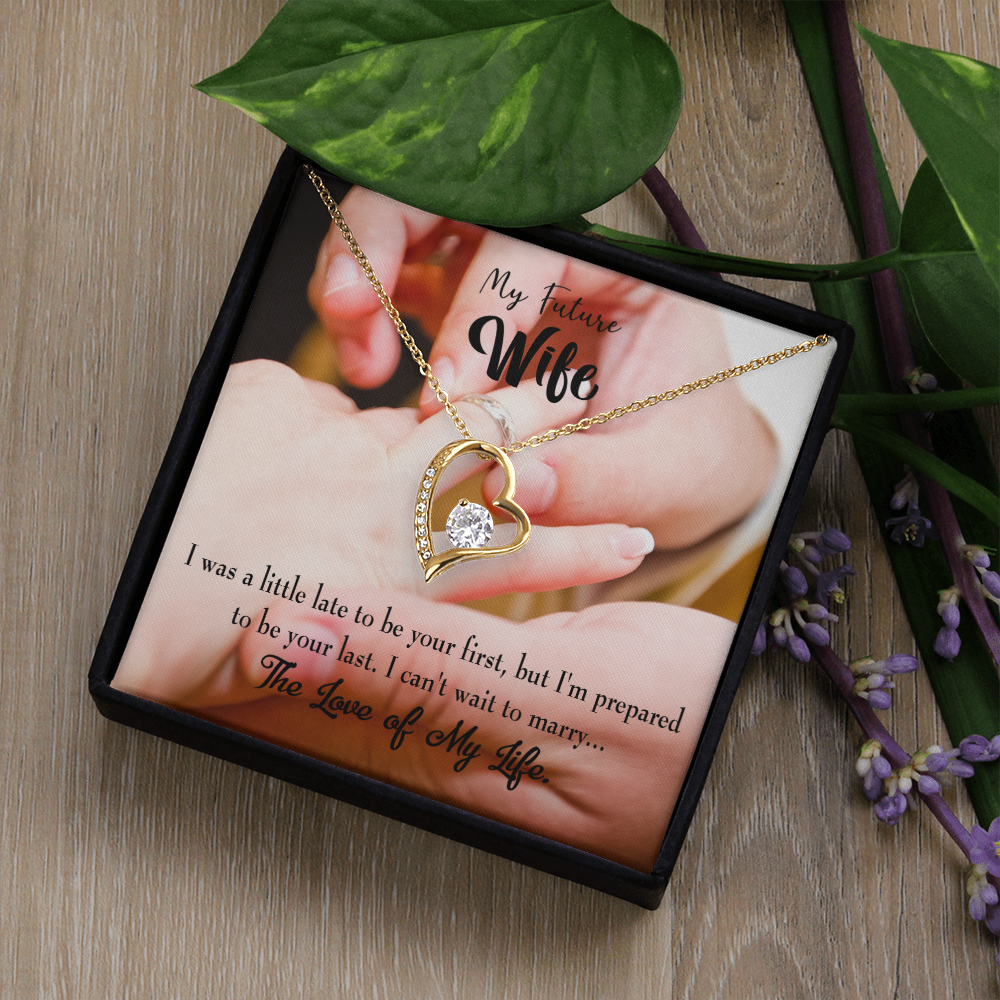 To My Fiancee Your Last Forever Necklace w Message Card-Express Your Love Gifts