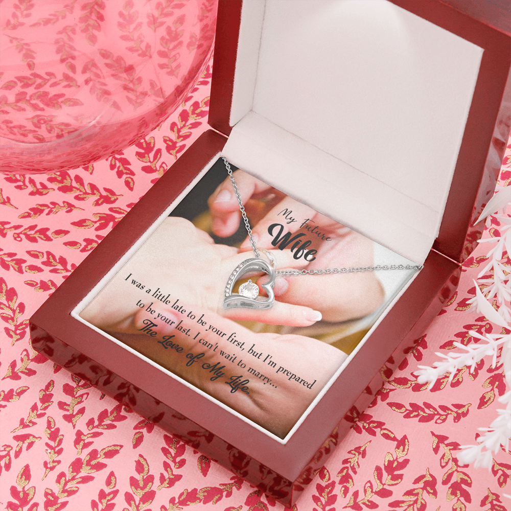 To My Fiancee Your Last Forever Necklace w Message Card-Express Your Love Gifts