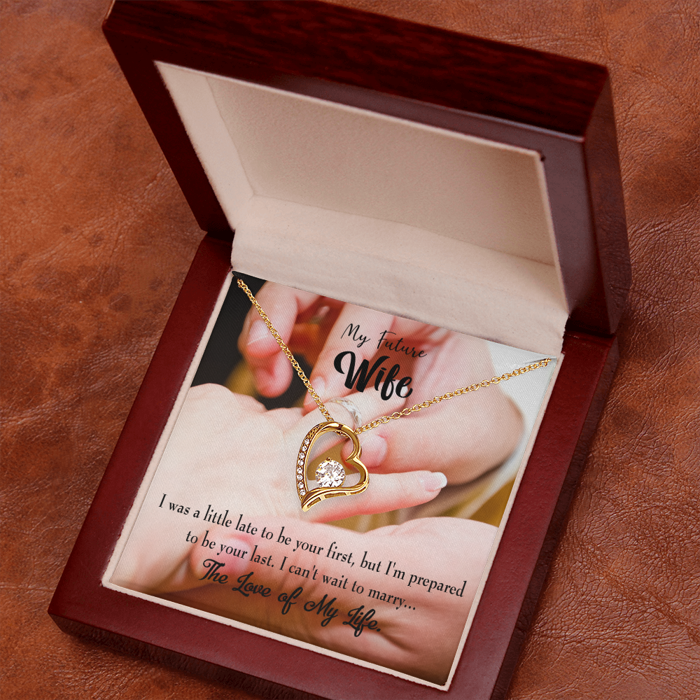To My Fiancee Your Last Forever Necklace w Message Card-Express Your Love Gifts