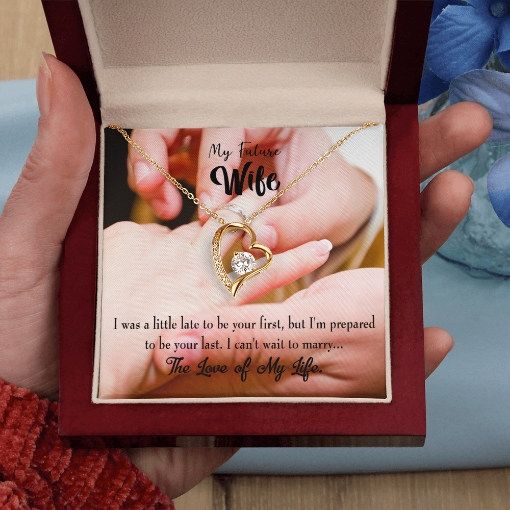 To My Fiancee Your Last Forever Necklace w Message Card-Express Your Love Gifts