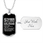 To My Girlfriend 5 Things You Should Know About My Girlfriend Necklace Stainless Steel or 18k Gold Dog Tag 24" Chain-Express Your Love Gifts