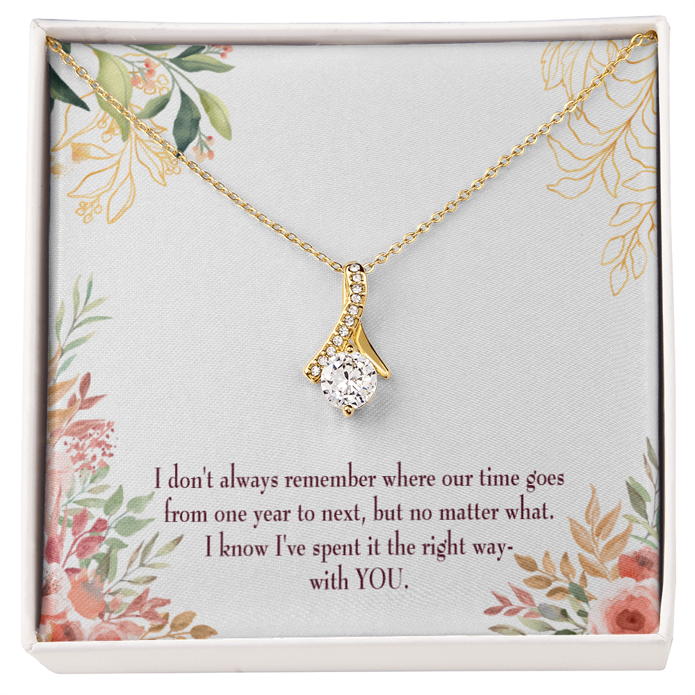 To My Girlfriend A Time Well Spent Alluring Ribbon Necklace Message Card-Express Your Love Gifts