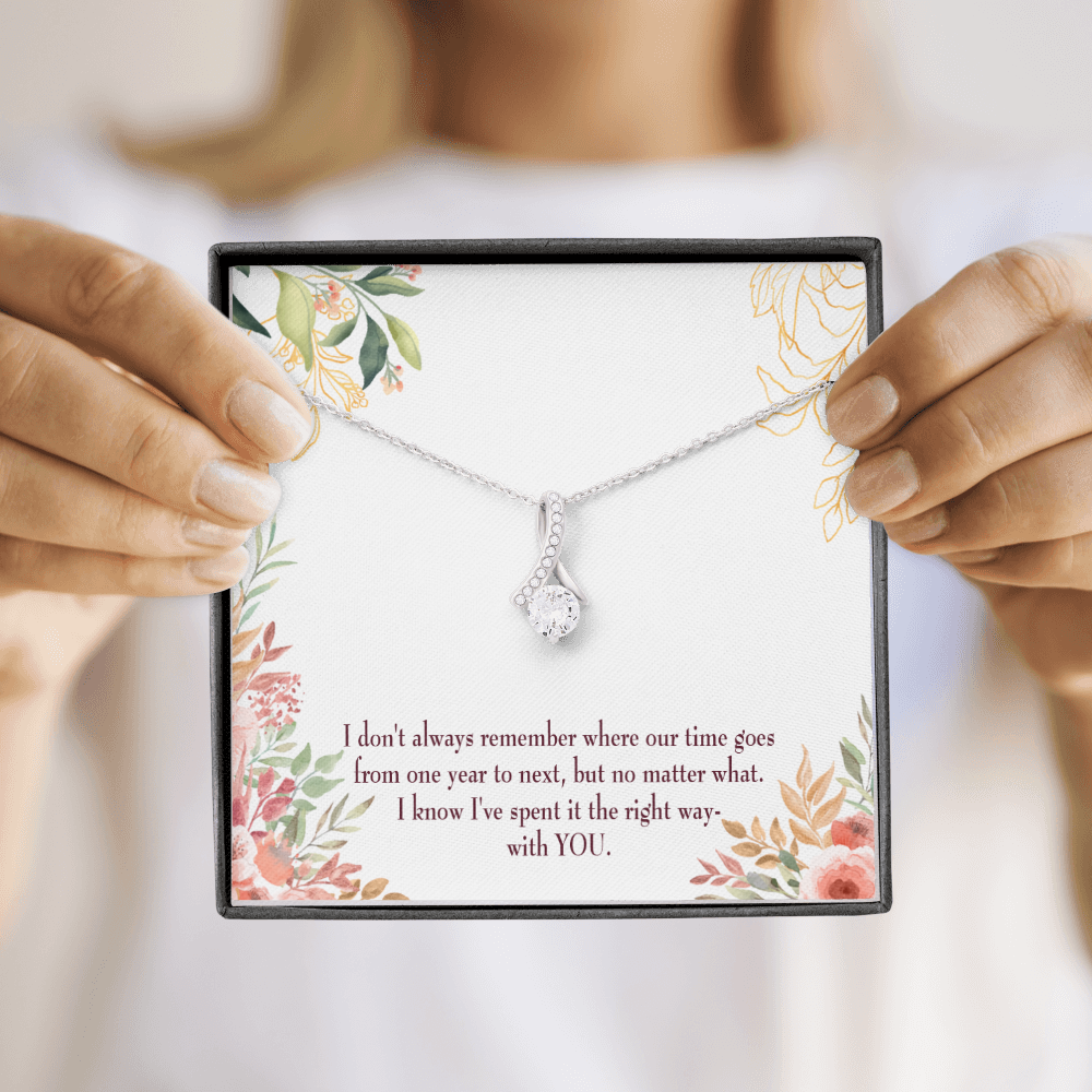 To My Girlfriend A Time Well Spent Alluring Ribbon Necklace Message Card-Express Your Love Gifts