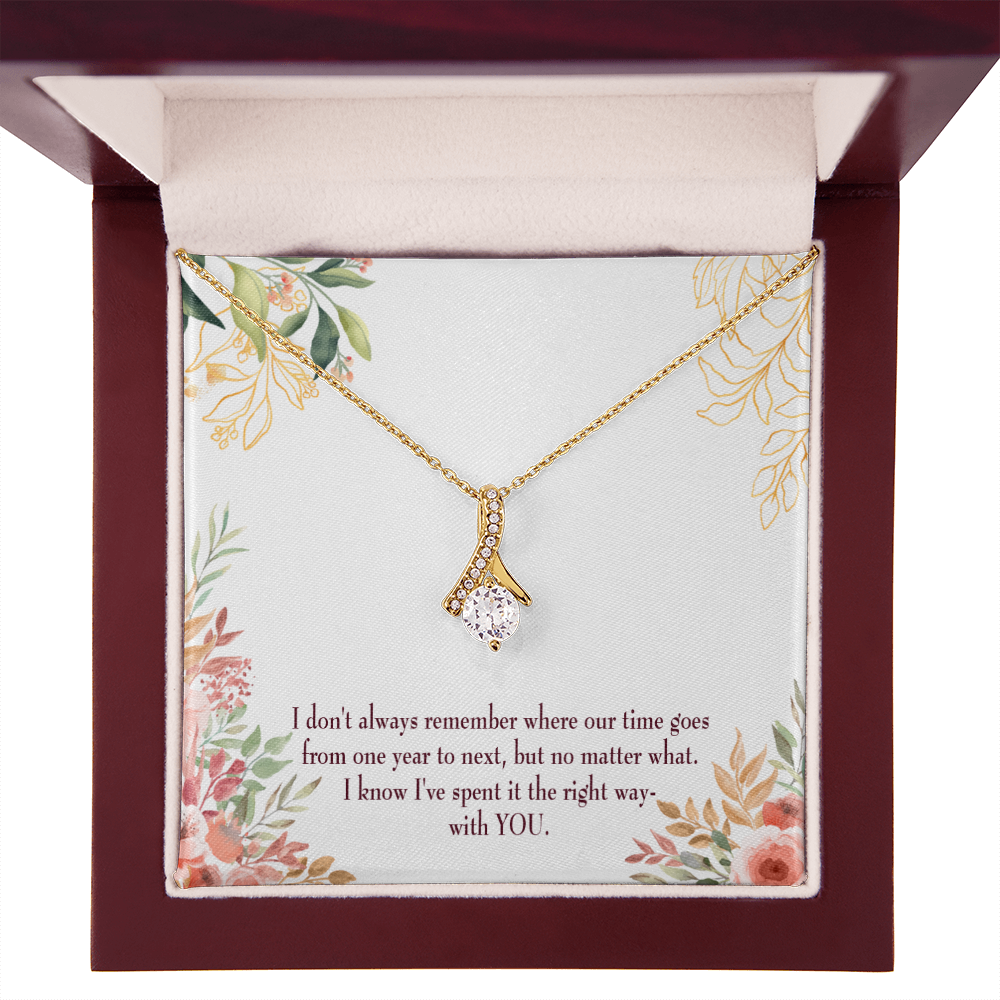 To My Girlfriend A Time Well Spent Alluring Ribbon Necklace Message Card-Express Your Love Gifts