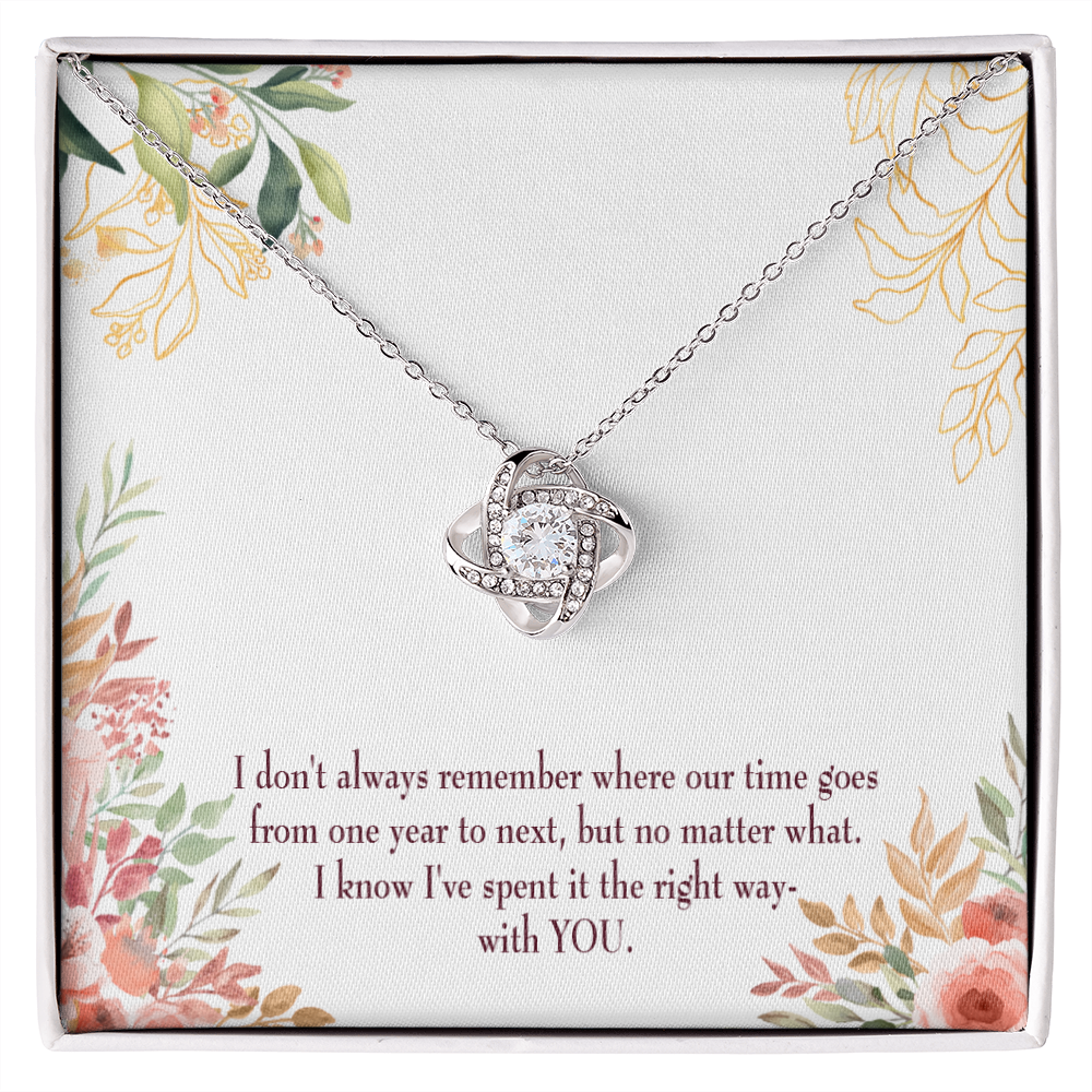 To My Girlfriend A Time Well Spent Infinity Knot Necklace Message Card-Express Your Love Gifts