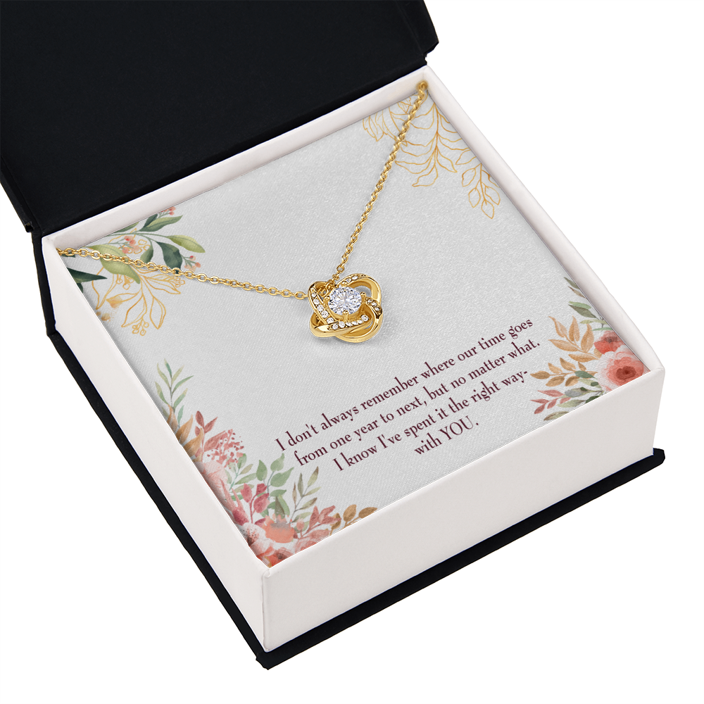To My Girlfriend A Time Well Spent Infinity Knot Necklace Message Card-Express Your Love Gifts