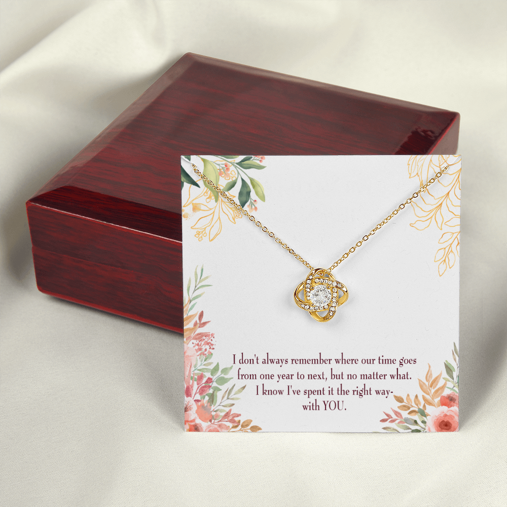 To My Girlfriend A Time Well Spent Infinity Knot Necklace Message Card-Express Your Love Gifts