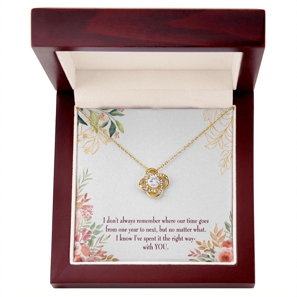 To My Girlfriend A Time Well Spent Infinity Knot Necklace Message Card-Express Your Love Gifts