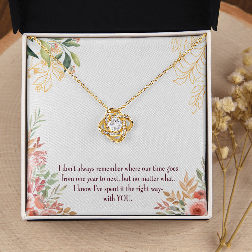 To My Girlfriend A Time Well Spent Infinity Knot Necklace Message Card-Express Your Love Gifts