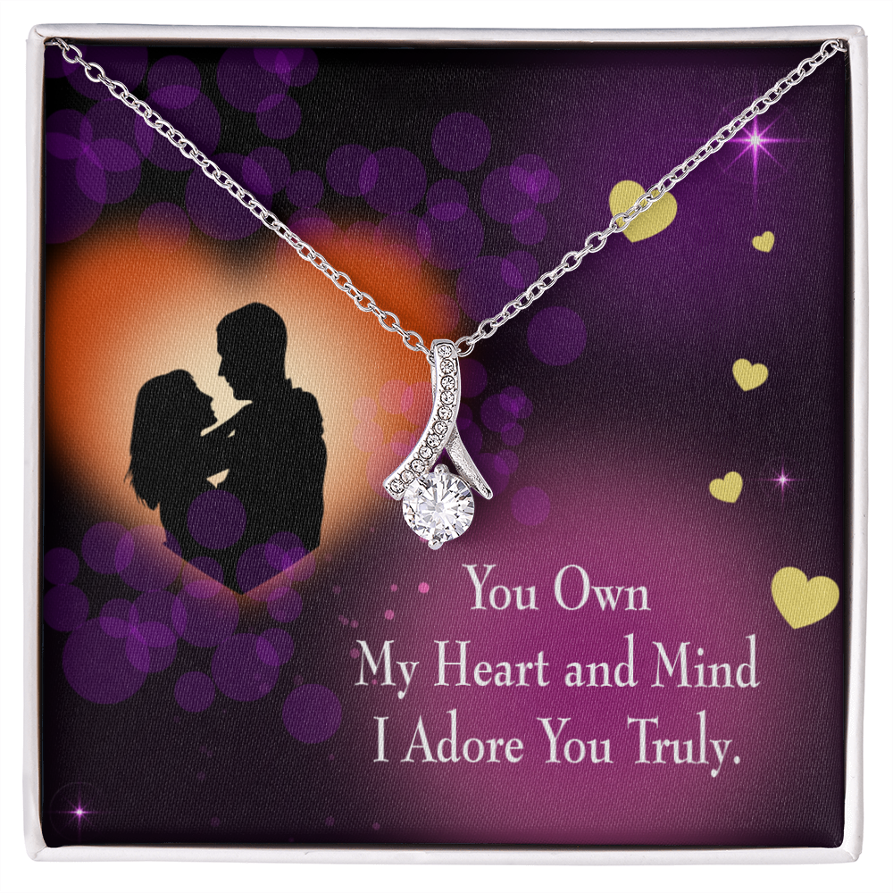 To My Girlfriend Adore You Alluring Ribbon Necklace Message Card-Express Your Love Gifts