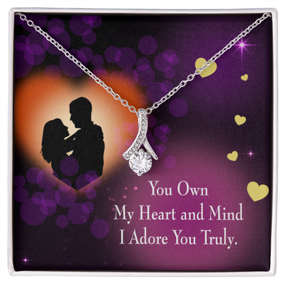 To My Girlfriend Adore You Alluring Ribbon Necklace Message Card-Express Your Love Gifts