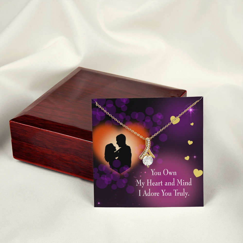To My Girlfriend Adore You Alluring Ribbon Necklace Message Card-Express Your Love Gifts