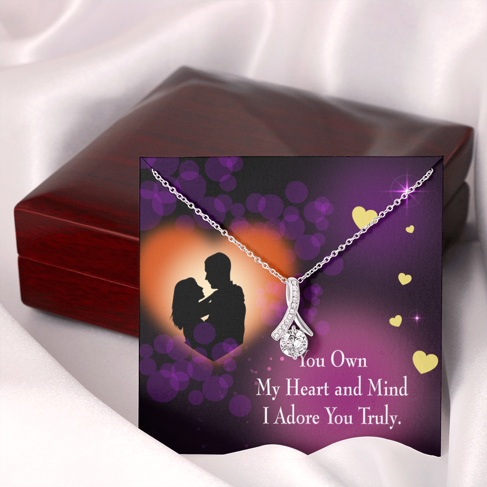 To My Girlfriend Adore You Alluring Ribbon Necklace Message Card-Express Your Love Gifts