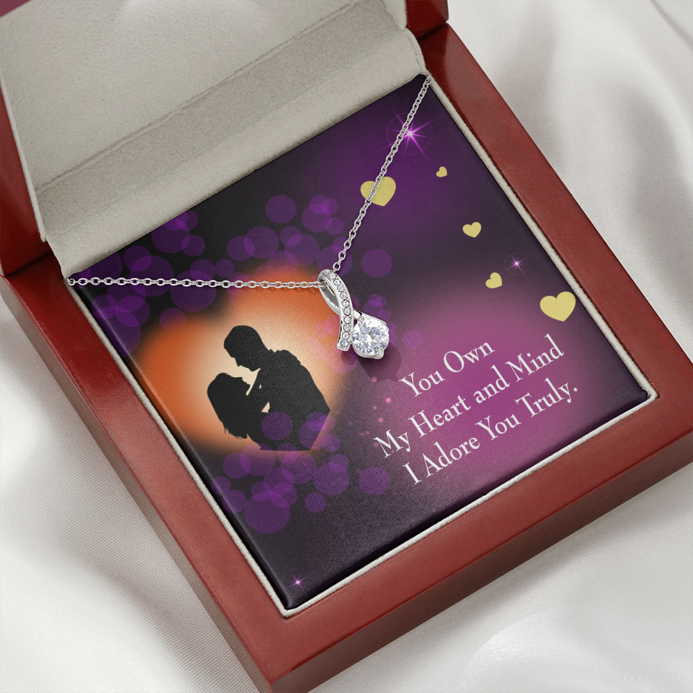 To My Girlfriend Adore You Alluring Ribbon Necklace Message Card-Express Your Love Gifts