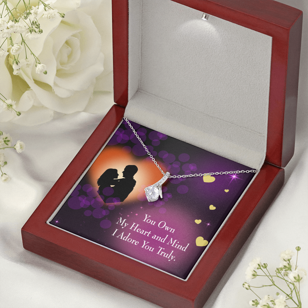 To My Girlfriend Adore You Alluring Ribbon Necklace Message Card-Express Your Love Gifts