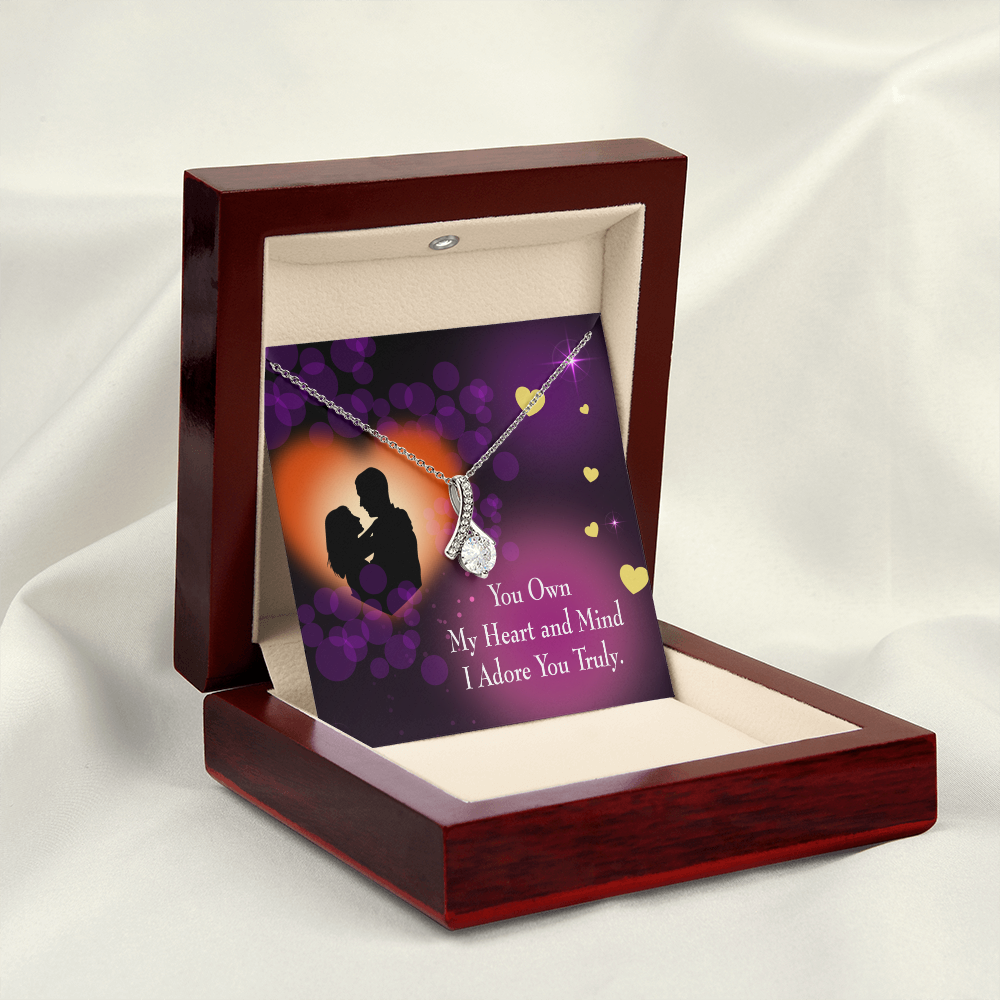 To My Girlfriend Adore You Alluring Ribbon Necklace Message Card-Express Your Love Gifts