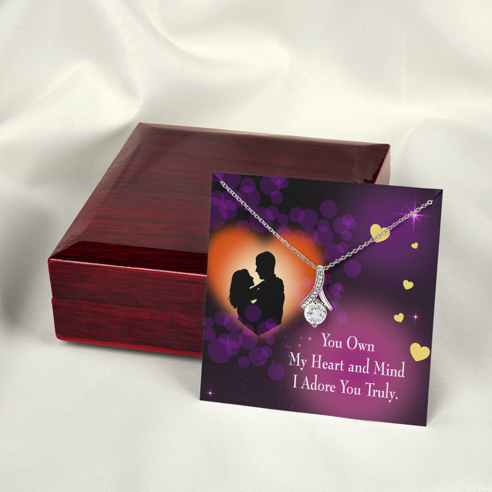 To My Girlfriend Adore You Alluring Ribbon Necklace Message Card-Express Your Love Gifts
