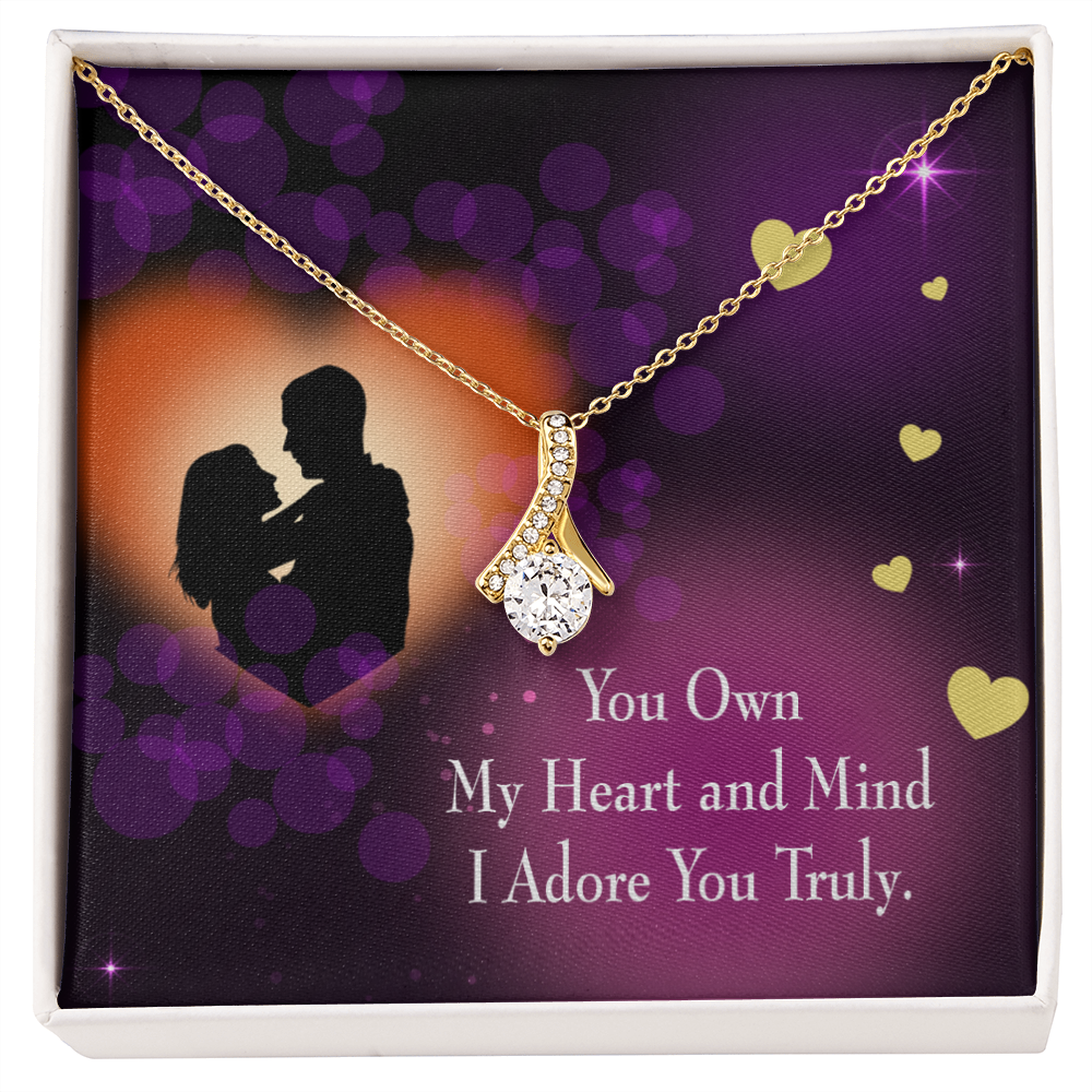 To My Girlfriend Adore You Alluring Ribbon Necklace Message Card-Express Your Love Gifts
